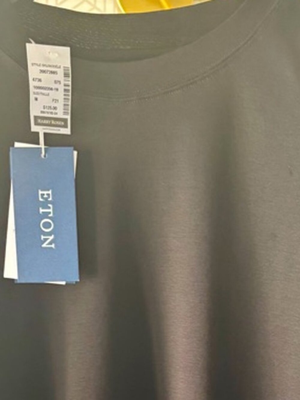 Like New Eton Slim Fit Black Harry Rosen Crew Tee M